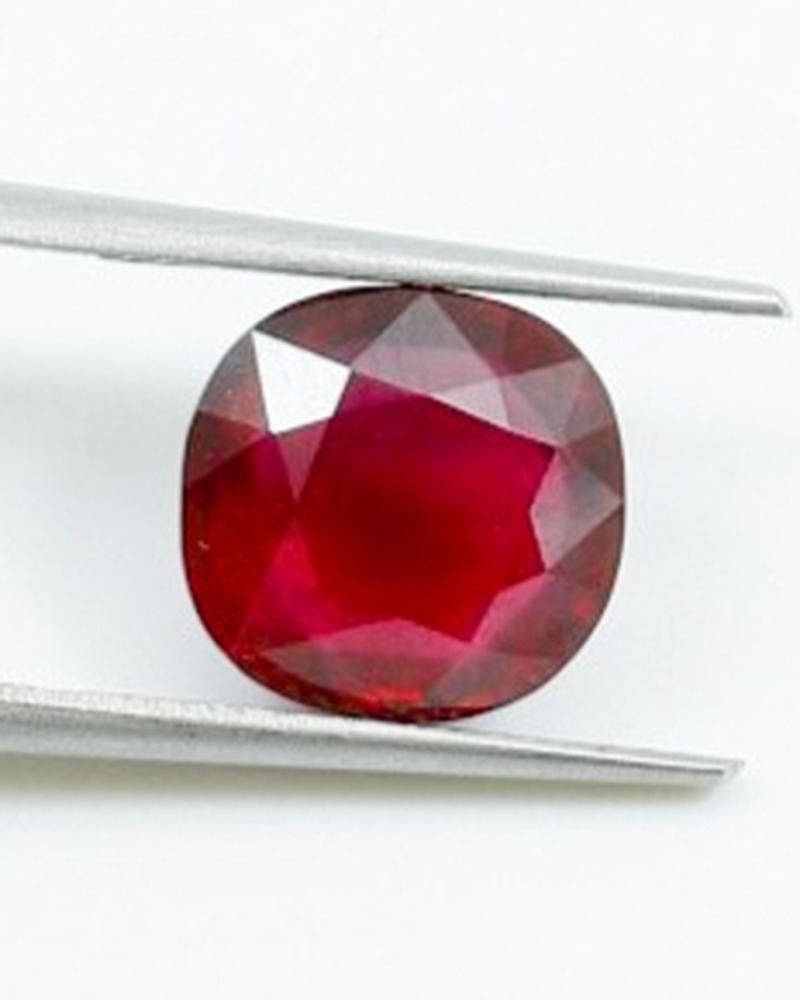 5.01ct Vivid Red Ruby · Cushion Cut